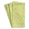 Caspari Fretwork Green Cotton Napkin Set- Cotton Napkins