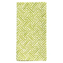 Caspari Fretwork Green Cotton Napkin Set- Cotton Napkins