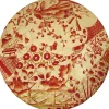 Caspari Gilded Porcelain Coral Gold Round Lacquer Placemat- Trays