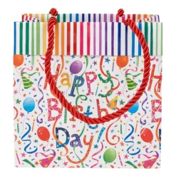 Caspari Happy Birthday Small Gift Bag- Gift Bags