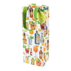 Caspari Happy Hour Wine & Bottle Gift Bag- Gift Bags