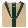 Caspari Jute And Twill Natural/Hunter Small Gift Bag- Gift Bags