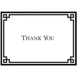 Caspari Rive Gauche Black & White Thank You Boxed Cards- Boxed Cards
