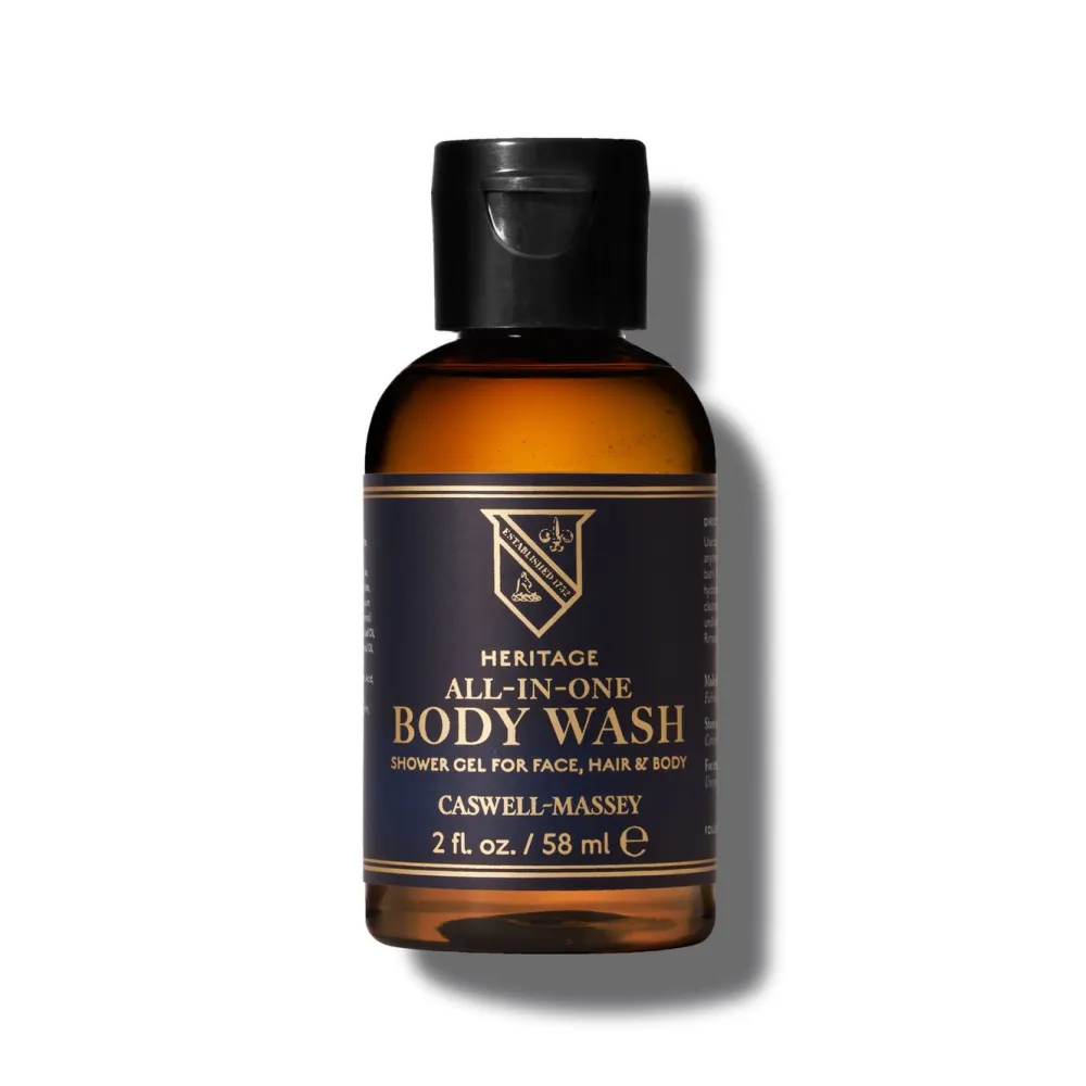 Caswell-Massey Heritage All-in-One Travel Size Body Wash- Bath & Shower|Beard & Mustache Care