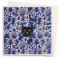 Catisse Flower Garden Cat Greeting Card- Greeting Cards