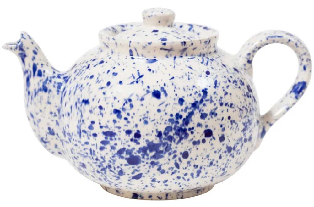 Ceramic Inspirations Blue Splatter Large Betty Teapot- Teapots