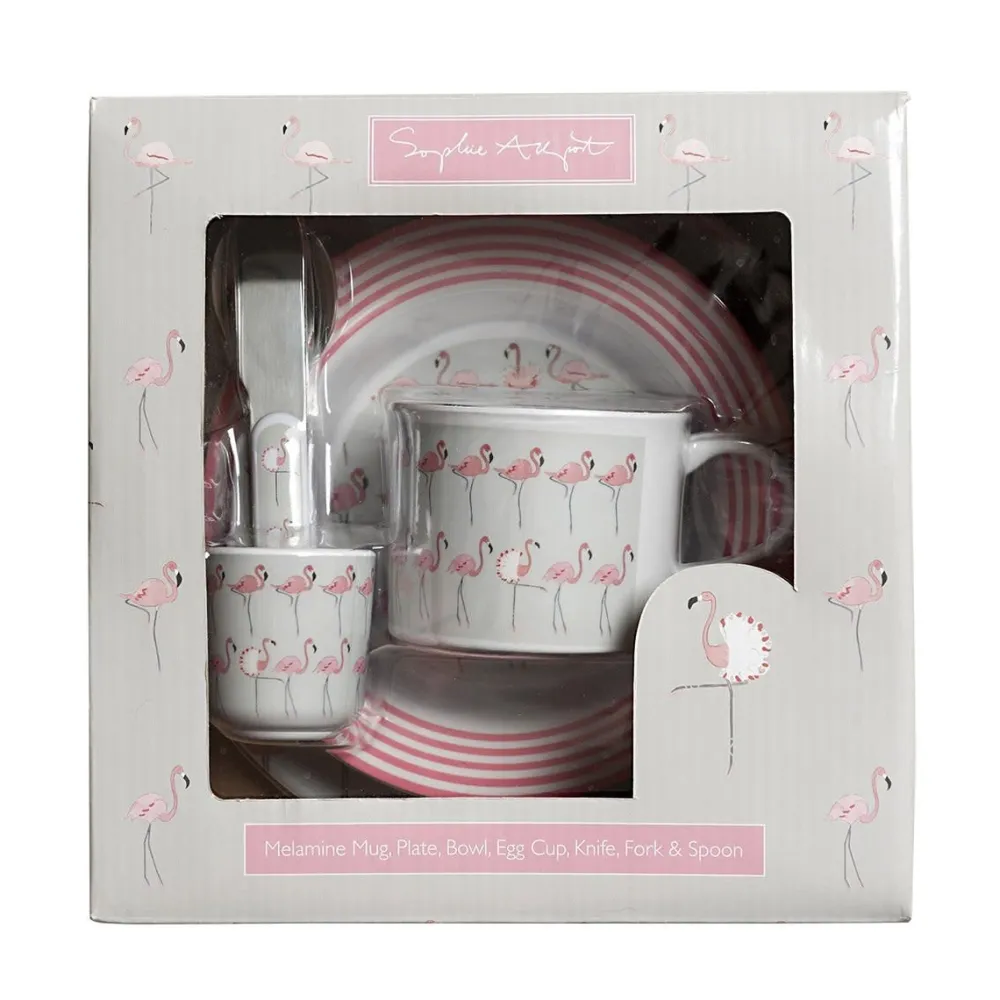 Children's Melamine Set - Flamingos- Children's Tea Sets