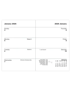 Classic Mini Pocket Week to View Planner 2026, Sunday Start, Dark Blue- Journals & Other Stationery