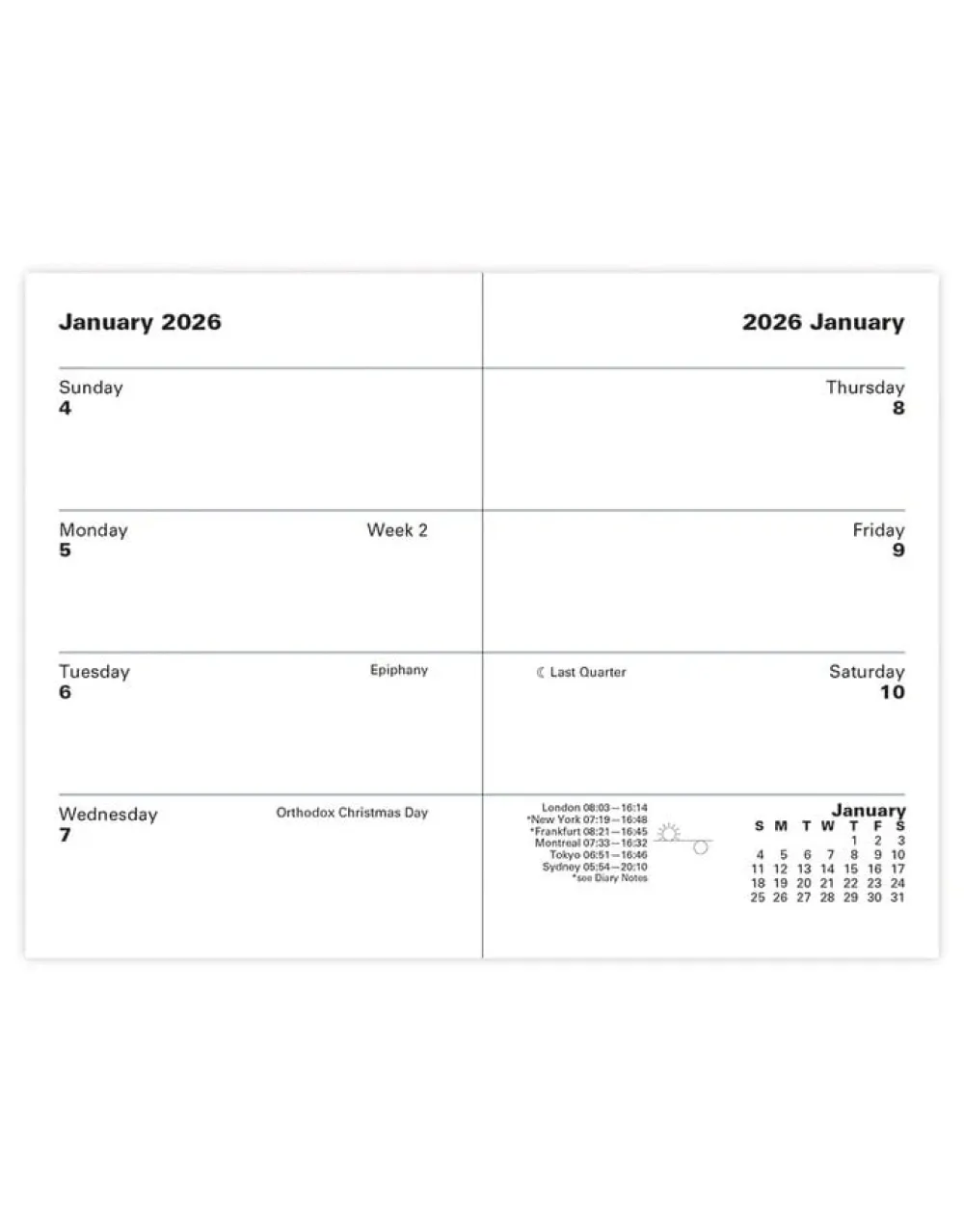 Classic Mini Pocket Week to View Planner 2026, Sunday Start, Burgundy- Journals & Other Stationery