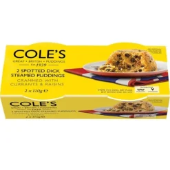 Cole's Spotted Dick Steamed Puddings Twin Pack- Desserts & Baking