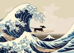 Dachshunds Wave Birthday Card- Greeting Cards
