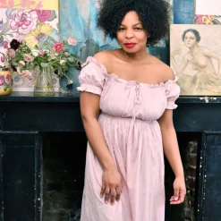 Darcy Pink Ruffle Short-Sleeve Nightgown- Robes, Nightgowns & Dresses