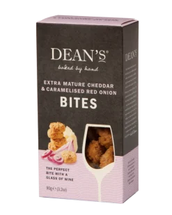 Dean's Extra Mature Cheddar & Caramelized Red Onion Bites- Crackers & Savory Snacks