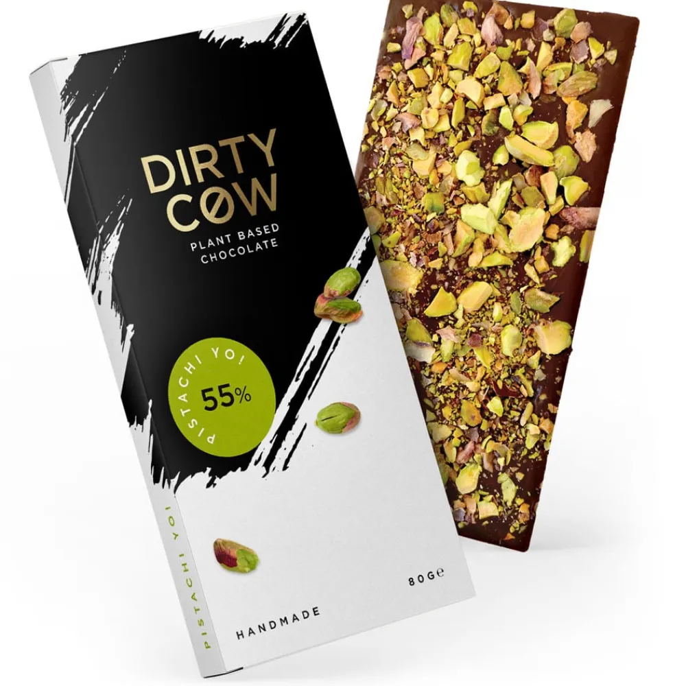 Dirty Cow Pistachi Yo! Plant Based Chocolate Bar- British Chocolate