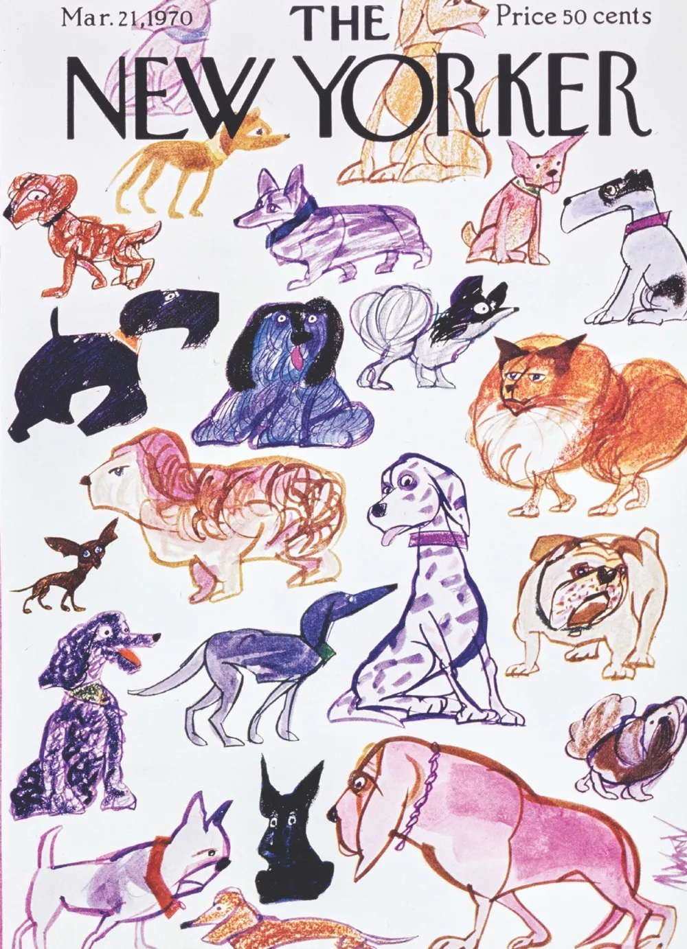 Dogs New Yorker Cover Greeting Card- Greeting Cards