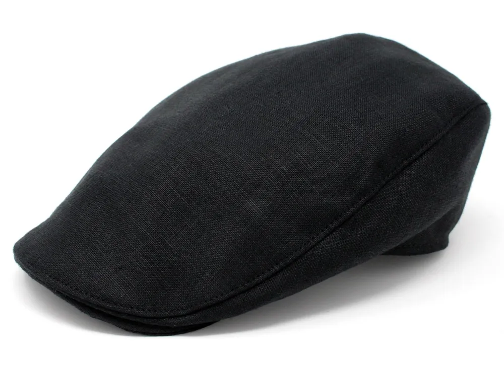 Donegal Touring Cap in Black Linen- Hats