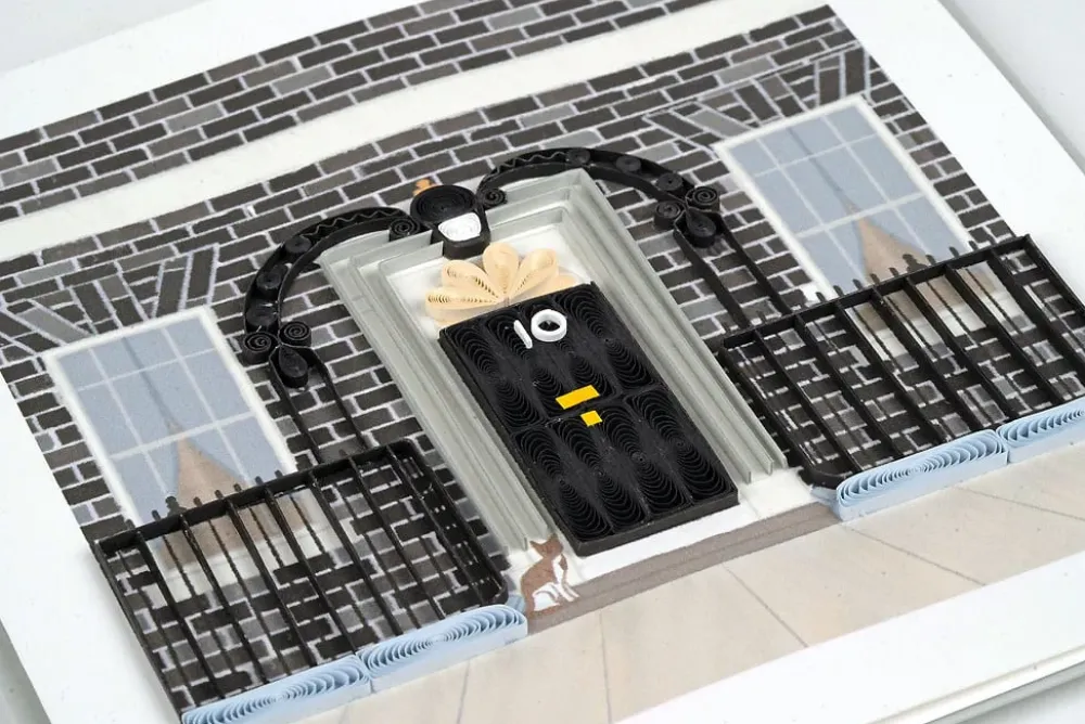 10 Downing Street Quilled Greeting Card- Greeting Cards