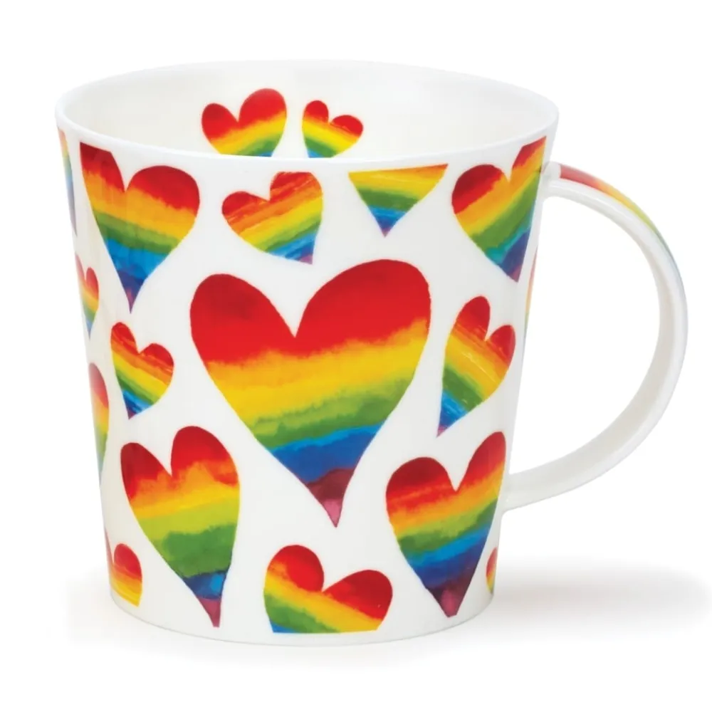 Dunoon Cairngorm Rainbow Hearts Mug- Shape: Cairngorm