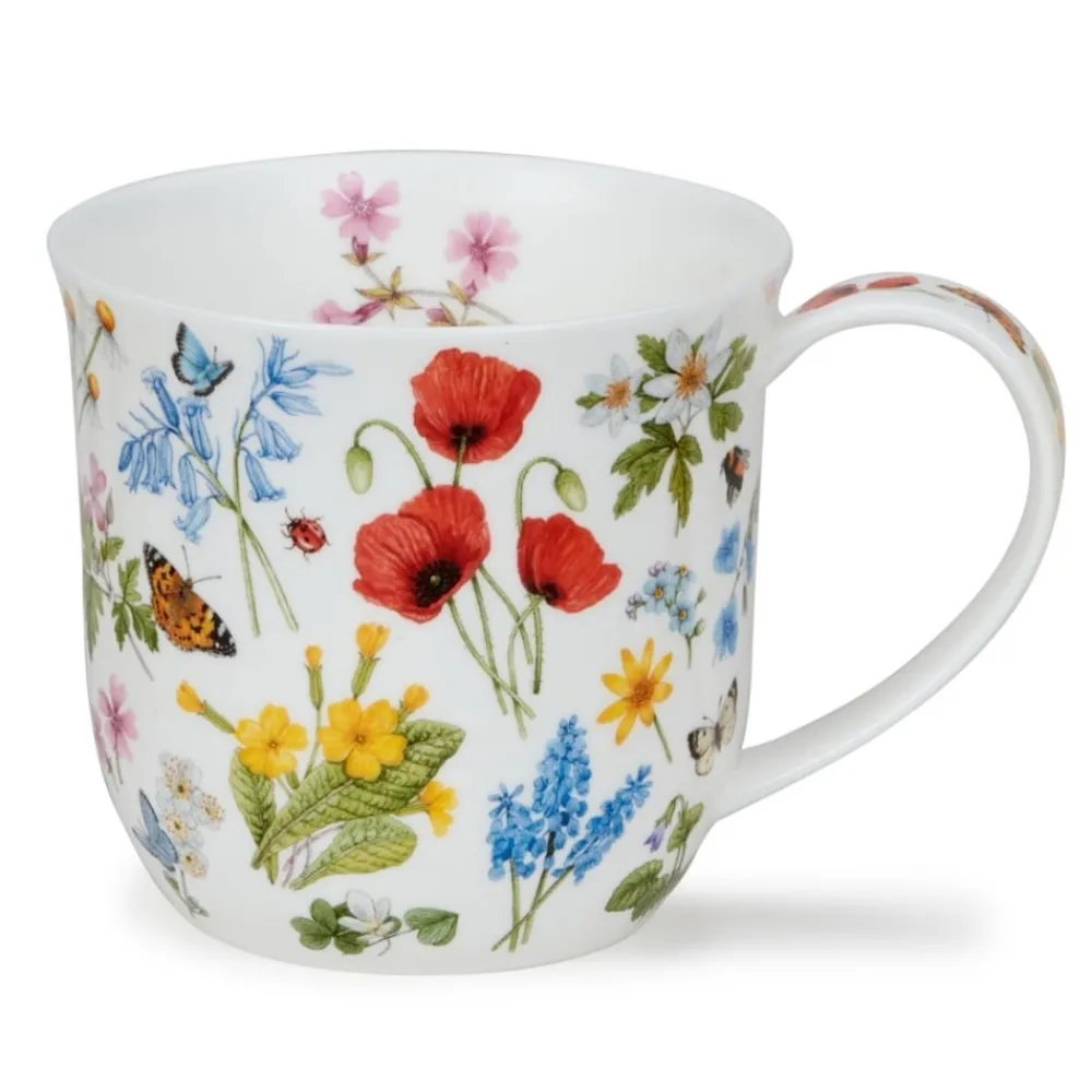 Dunoon Cumbrae Wild Flowers Poppy Mug- Shape: Cumbrae