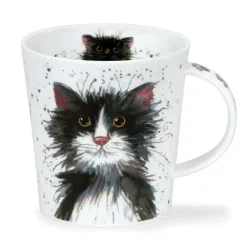 Dunoon Lomond Catter Splatter Black & White Mug- Shape: Lomond