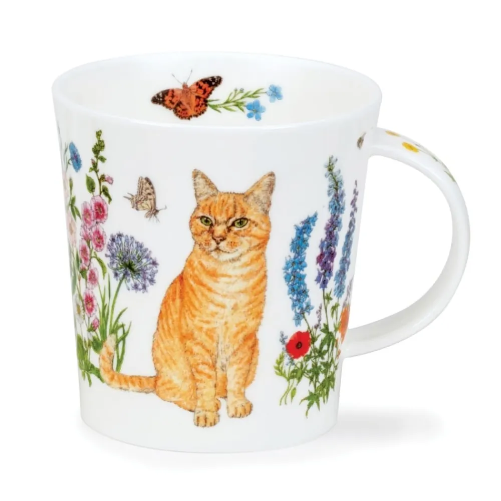 Dunoon Lomond Floral Cats Ginger Mug- Shape: Lomond