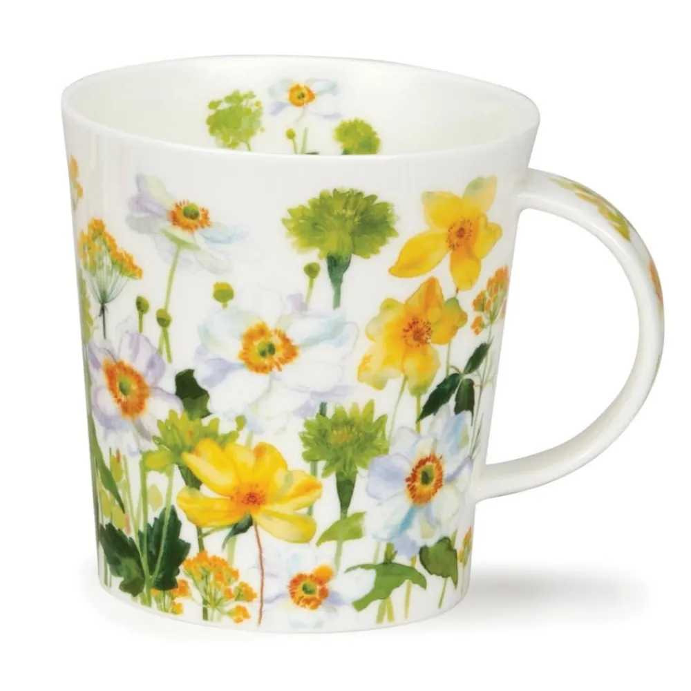 Dunoon Lomond Flower Garden White Mug- Shape: Lomond