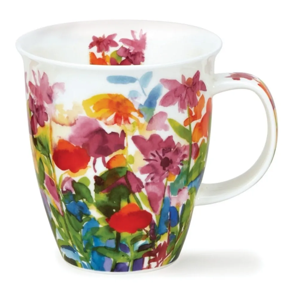 Dunoon Nevis Bright Blooms Pink Mug- Shape: Nevis
