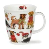 Dunoon Nevis Festive Dogs Mug- Shape: Nevis