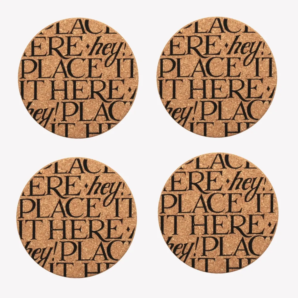 Emma Bridgewater Black Toast Cork Coasters- Emma Bridgewater