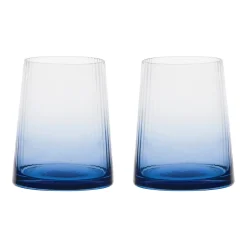 Empire Blue Double Old Fashioned Tumblers Pair- Glasses & Steins