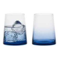 Empire Blue Double Old Fashioned Tumblers Pair- Glasses & Steins