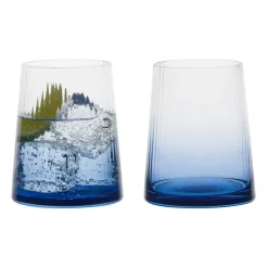 Empire Blue Double Old Fashioned Tumblers Pair- Glasses & Steins