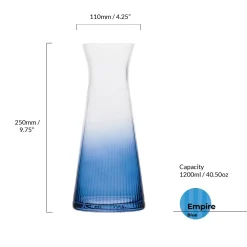 Empire Blue Water Carafe- Bar Accessories & Decanters