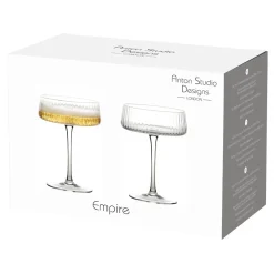 Empire Clear Champagne Coupes Pair- Glasses & Steins