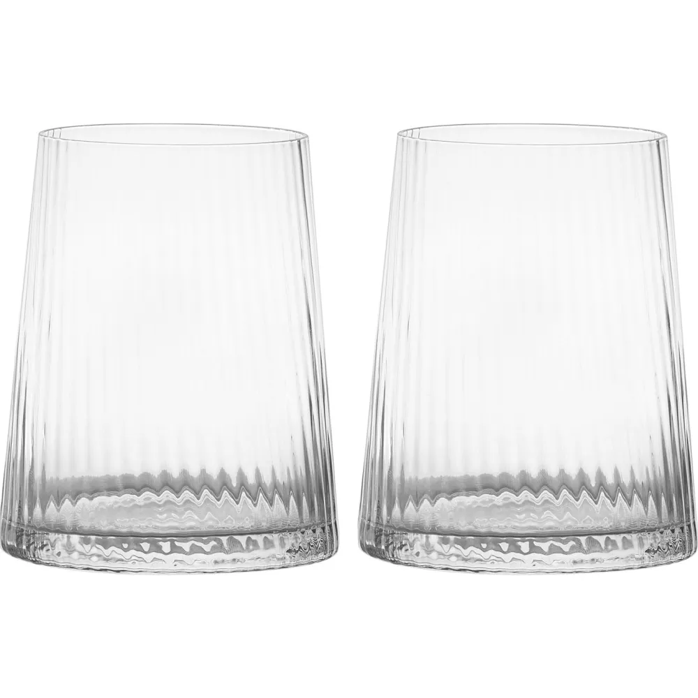 Empire Clear Double Old Fashioned Tumblers Pair- Glasses & Steins