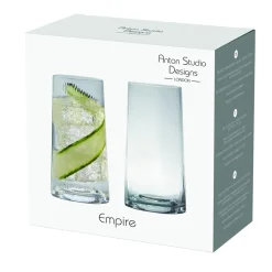 Empire Clear Highball Tumbler Pair- Glasses & Steins