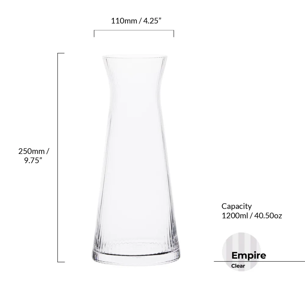 Empire Clear Water Carafe- Bar Accessories & Decanters