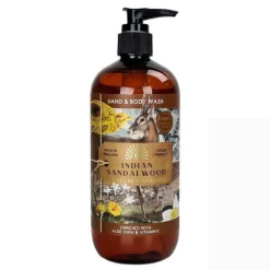 English Soap Co. Anniversary Collection Indian Sandalwood Hand & Body Wash- Bath & Shower|Liquid Hand Soap