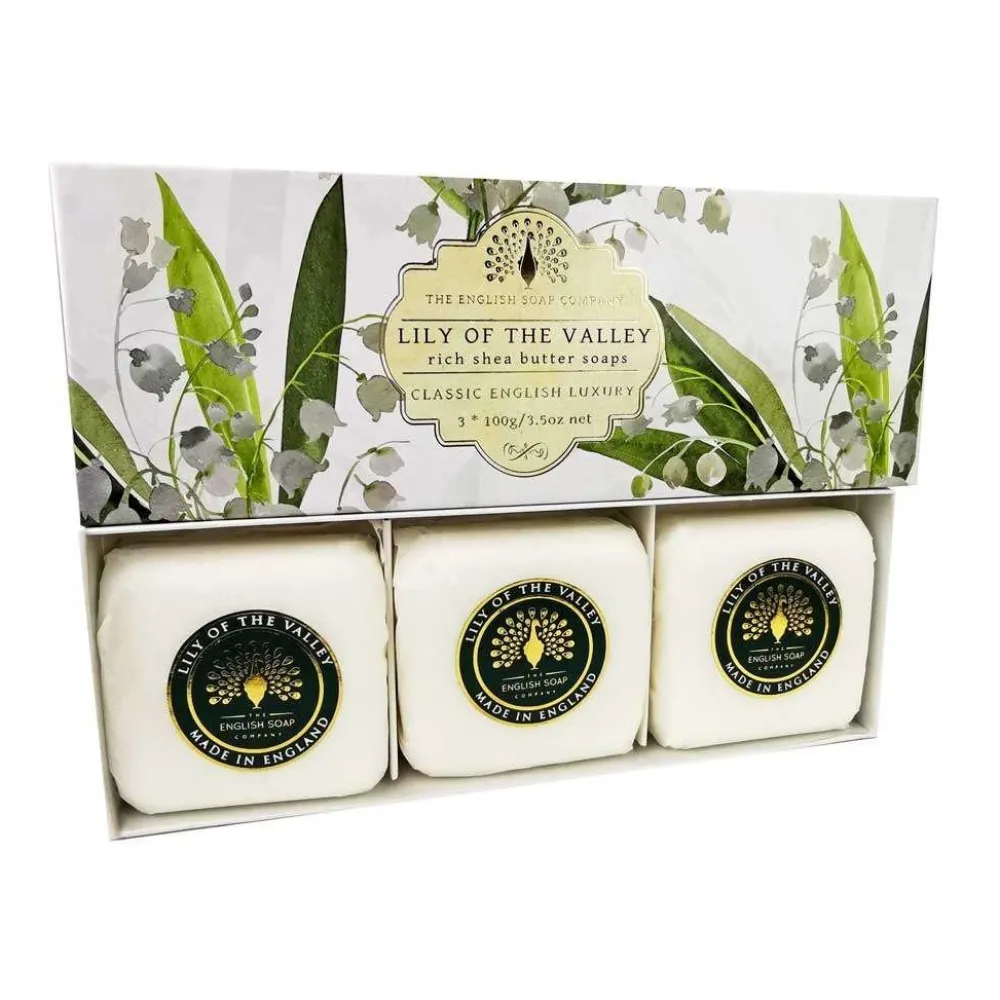 English Soap Co. Lily of The Valley Hand Soap Gift Set- Bar Soaps