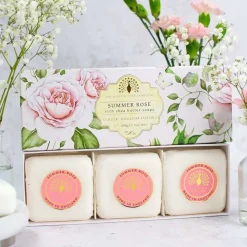 English Soap Co. Summer Rose Hand Soap Gift Set- Bar Soaps