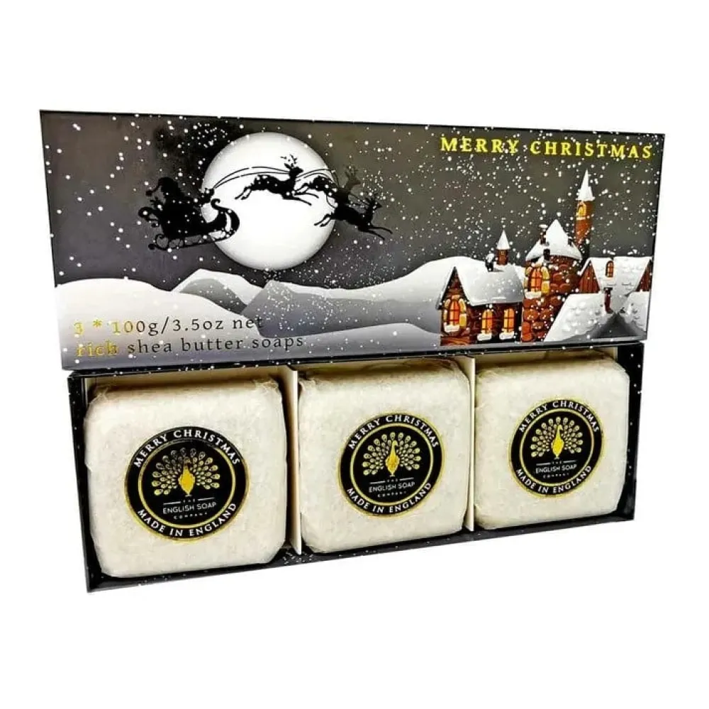 English Soap Co. Winter Village Christmas Luxury Soap Gift Set- Bar Soaps