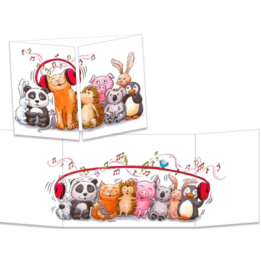 Feel Good Music Tri-fold Greeting Card- Greeting Cards