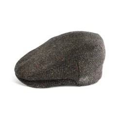 Fia Green & Brown Herringbone Classic Cap- Hats