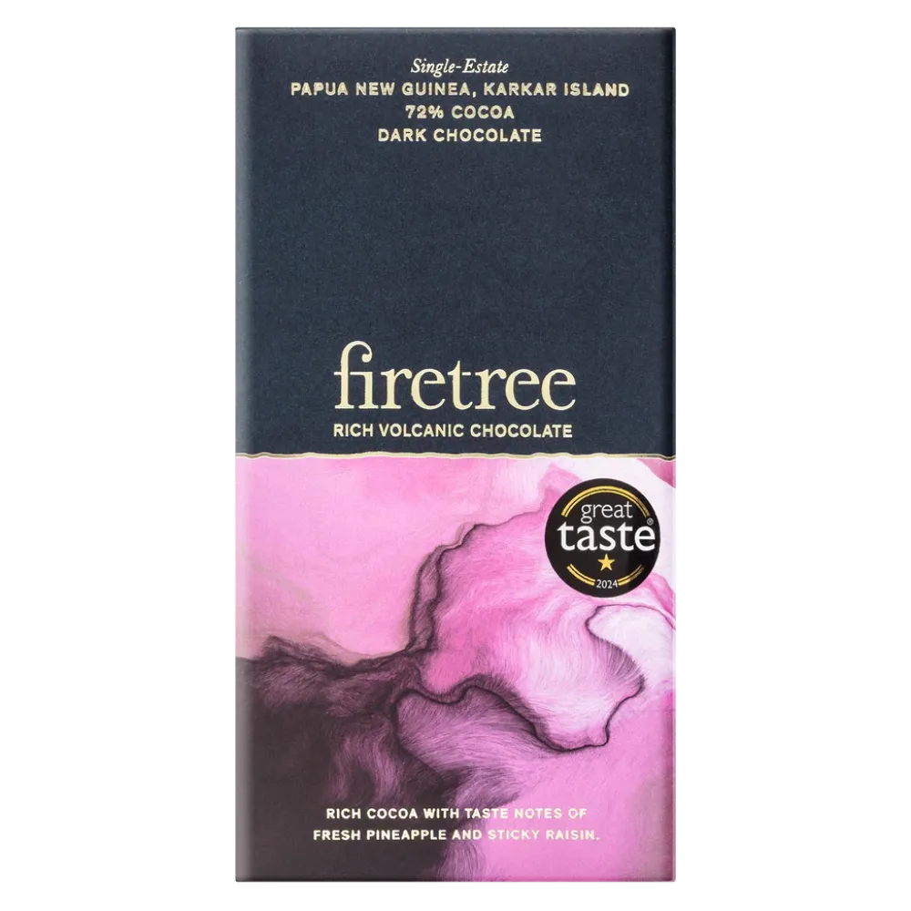 Firetree Papua New Guinea Karkar Island 72% Cocoa Chocolate Bar- British Chocolate