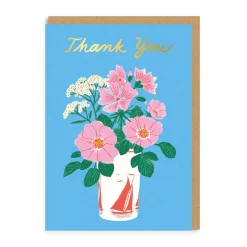 Floral Vase Thank You Card- Greeting Cards