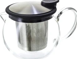 Forlife Bola Glass Teapot with Basket Infuser (Black/Graphite)- Teapots