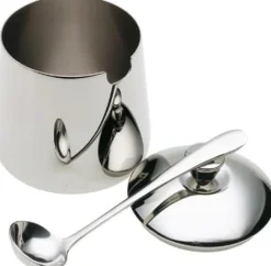 Frieling Sugar Bowl & Spoon with Mirror Finish- Creamers & Sugar Bowls