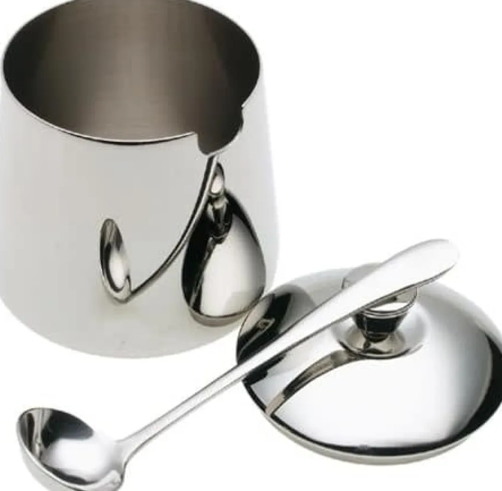 Frieling Sugar Bowl & Spoon with Mirror Finish- Creamers & Sugar Bowls