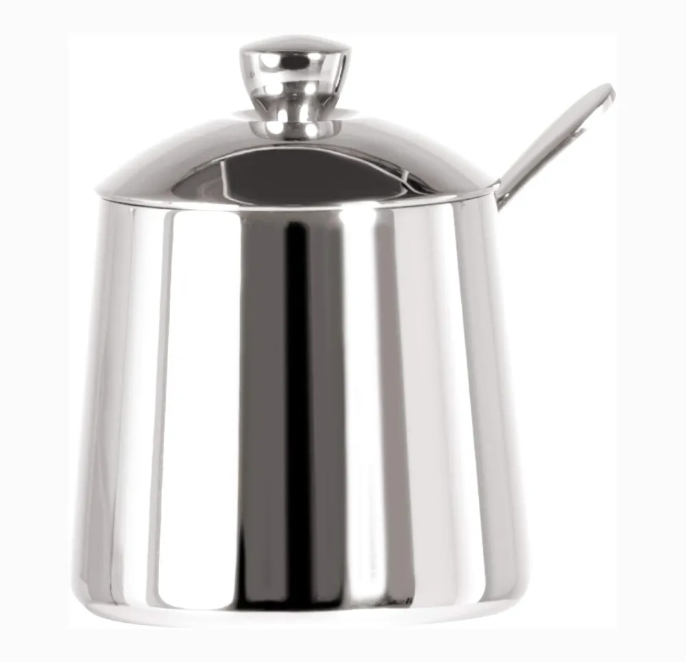Frieling Sugar Bowl & Spoon with Mirror Finish- Creamers & Sugar Bowls