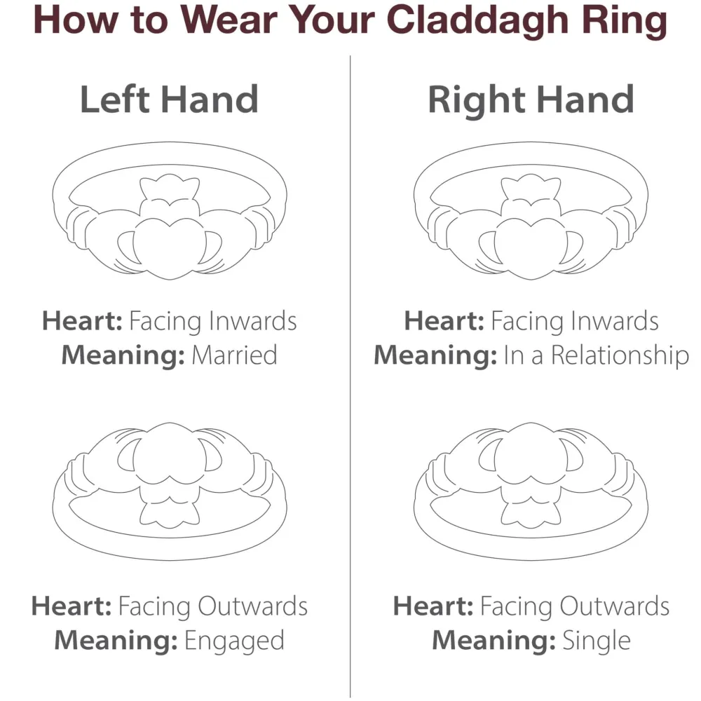 Galway Crystal Gents Sterling Silver Claddagh Ring, Size 11.5- Rings